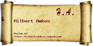 Hilbert Ambos névjegykártya